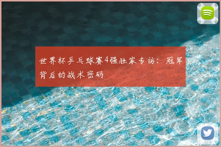 世界杯乒乓球赛4强独家专访：冠军背后的战术密码